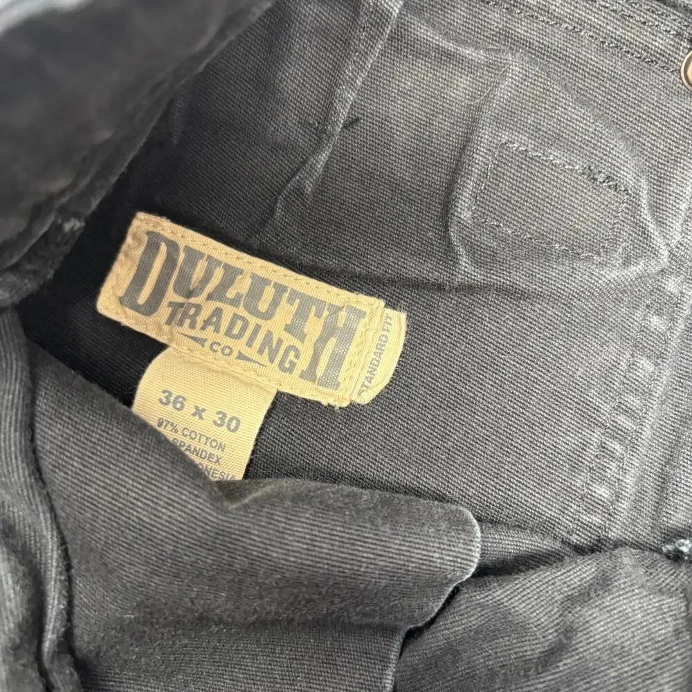 Duluth Trading Flex Fire Hose 36x29 Black Standard‎ Fit Cargo Jeans